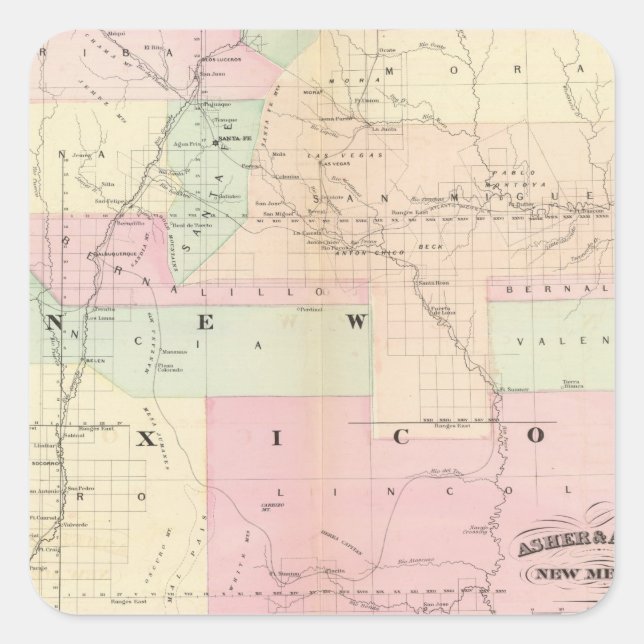 Pegatina Cuadrada Nuevo México (Anverso)