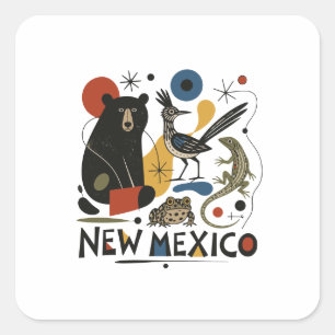 Pegatina Cuadrada Nuevo México Espíritu del Sudoeste