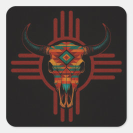 Pegatina Cuadrada Nuevo México Rojo