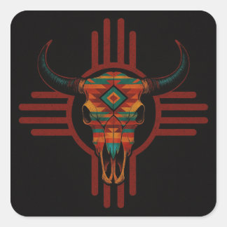Pegatina Cuadrada Nuevo México Rojo