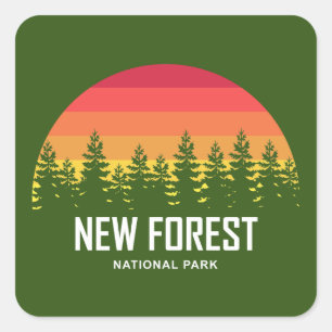 Pegatina Cuadrada Nuevo Parque Nacional Forestal