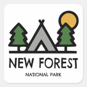 Pegatina Cuadrada Nuevo Parque Nacional Forestal