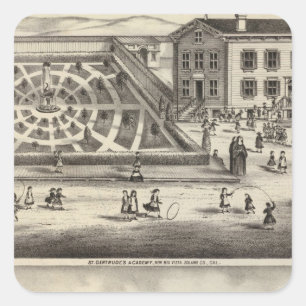 Pegatina Cuadrada Nuevo Río Vista, Academia