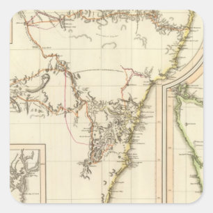 Pegatina Cuadrada Nuevo S País de Gales, Land de Van Diemen