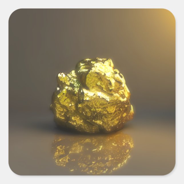 Pegatina Cuadrada Nugget dorado (Anverso)
