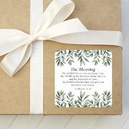 Pegatina Cuadrada Numbers 6:24-26 The Lord Bless You and Keep You