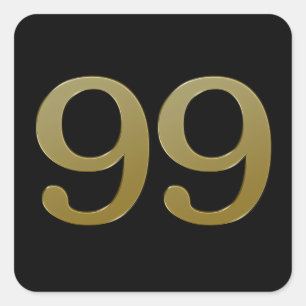 Pegatina Cuadrada Número 99Pegatina Gold Square