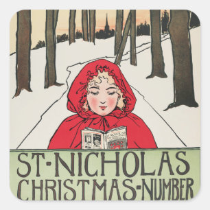 Pegatina Cuadrada Número de Navidades de San Nicolás Vintage (1896)