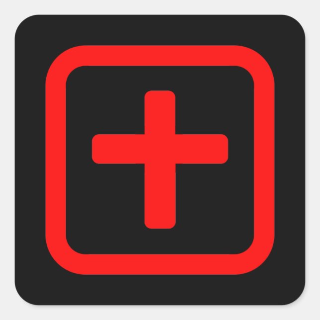 Pegatina Cuadrada Número Diez Japonés 十 【Ju|Kanji (Anverso)