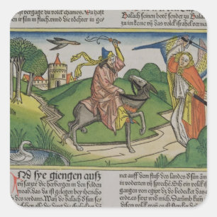 Pegatina Cuadrada Números 22 asno que habla de 20-35 Balaam, de la