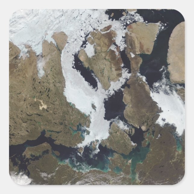 Pegatina Cuadrada Nunavut, Canadá (Anverso)