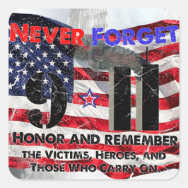 Pegatina Cuadrada Nunca olvidar el 11 de septiembre