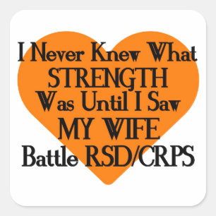 Pegatina Cuadrada Nunca se supo fuerza/corazón/esposa...RSD/CRPS