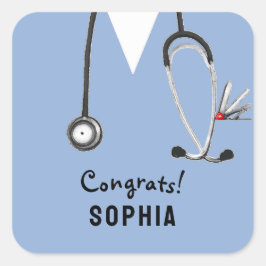Pegatina Cuadrada Nurse Graduation Congrats