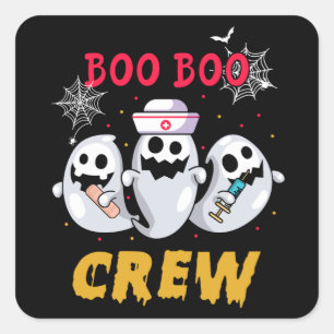 Pegatina Cuadrada Nurse Halloween Boo Boo Crew