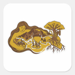 Pegatina Cuadrada Nusa Ina (Mother Island)