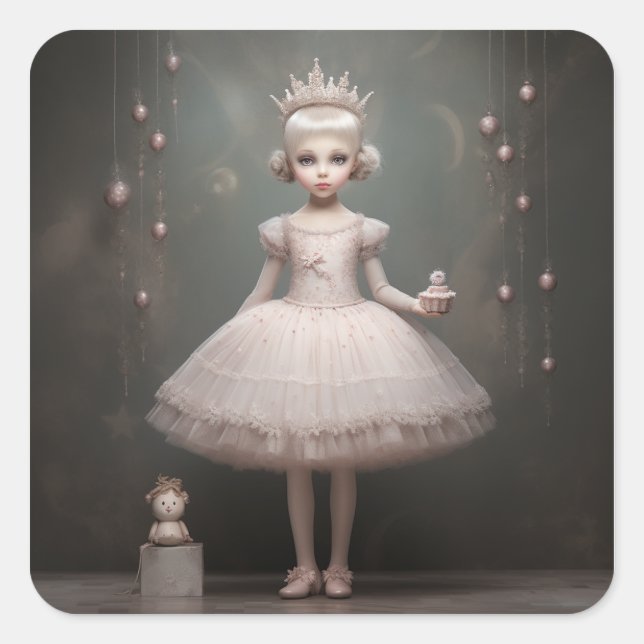Pegatina Cuadrada Nutcracker Ballet Fashion-Sugar Plum Fairy (Anverso)