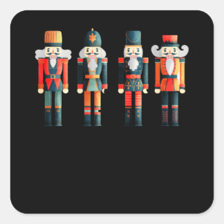Pegatina Cuadrada Nutcracker Merry Christmas