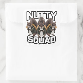 Pegatina Cuadrada Nutty Squad, Squirrel Snack Squad