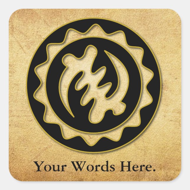 Pegatina Cuadrada Nyame Ye Ohene | Dios es el símbolo del Rey (Anverso)