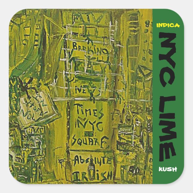 PEGATINA CUADRADA NYC LIME KUSH (Anverso)