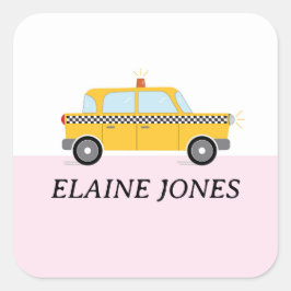 PEGATINA CUADRADA NYC TAXI