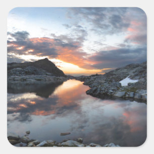 Pegatina Cuadrada Nydiver Lakes Sunrise - Wilderness de Ansel Adams