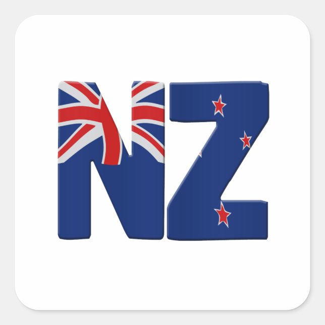Pegatina Cuadrada NZ flag (Anverso)