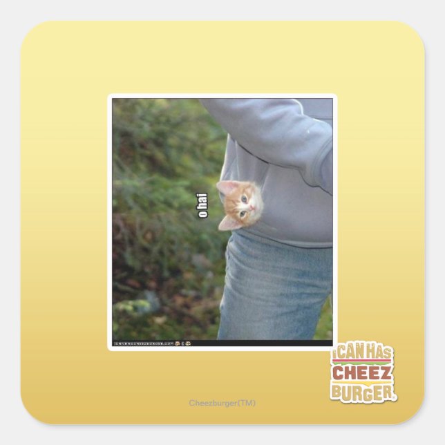 Pegatina Cuadrada O hai (Anverso)