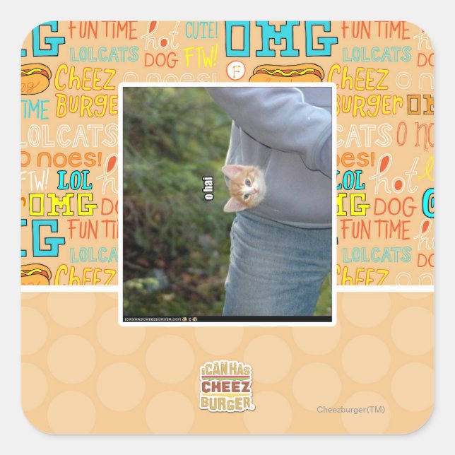 Pegatina Cuadrada O hai (Anverso)