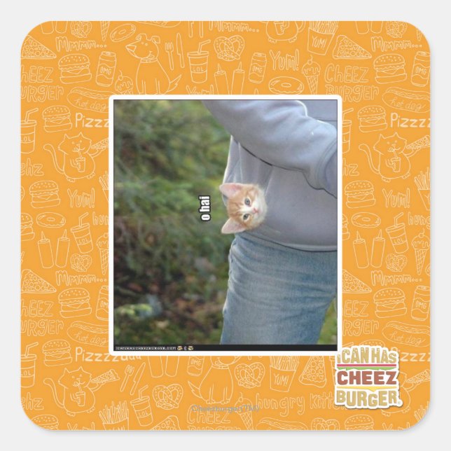 Pegatina Cuadrada O hai (Anverso)