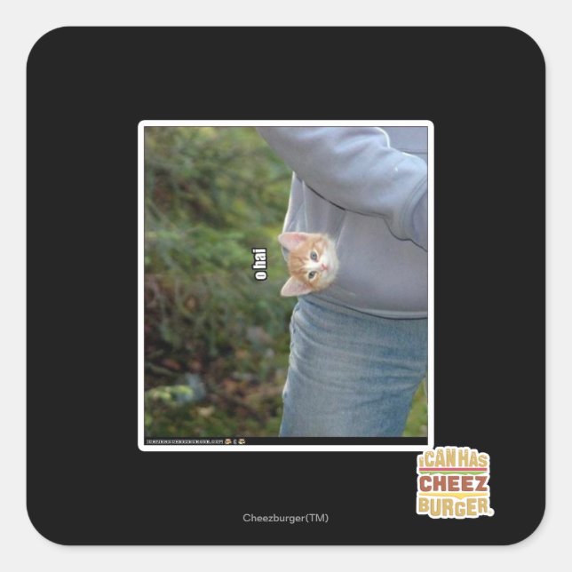 Pegatina Cuadrada O hai (Anverso)