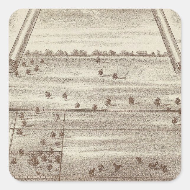 Pegatina Cuadrada Oakdale Ranch (Anverso)