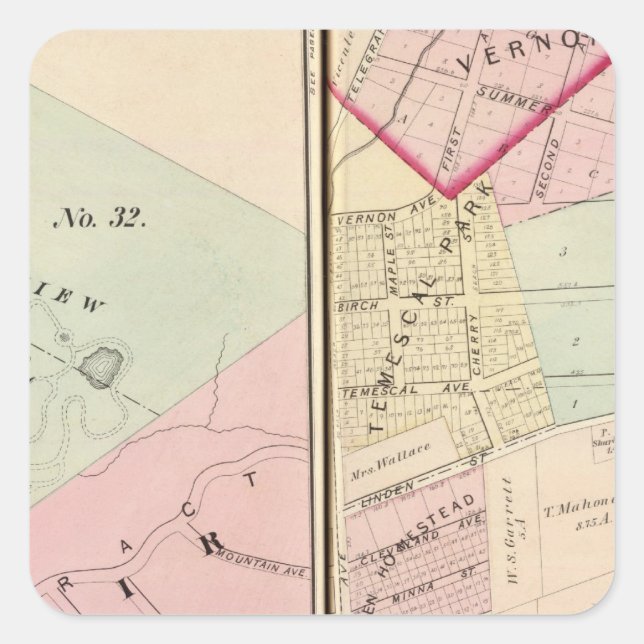 Pegatina Cuadrada Oakland, alrededores 1112 (Anverso)