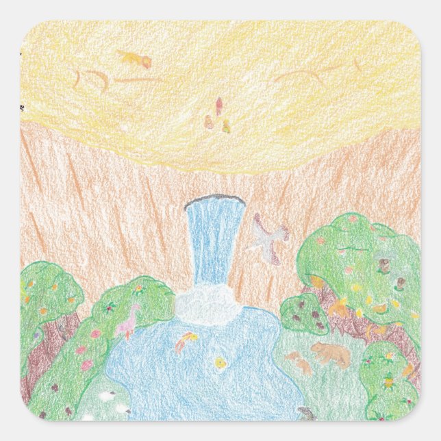 Pegatina Cuadrada Oasis (Anverso)