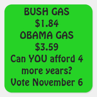 Pegatina Cuadrada obama de gas