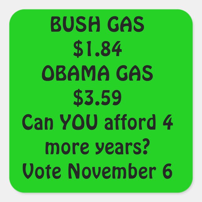 Pegatina Cuadrada obama de gas (Anverso)
