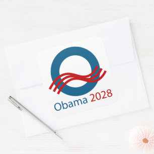 Pegatina Cuadrada Obama para el presidente 2028