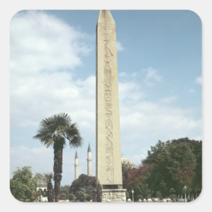 Pegatina Cuadrada Obelisco de Teodosio I, con base romana