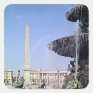 Pegatina Cuadrada Obelisk, originario de Luxor, construido en 1836