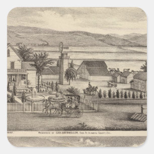 Pegatina Cuadrada Obermuller, residencias de Wille