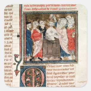 Pegatina Cuadrada Obispo de San Remigio de Rheims