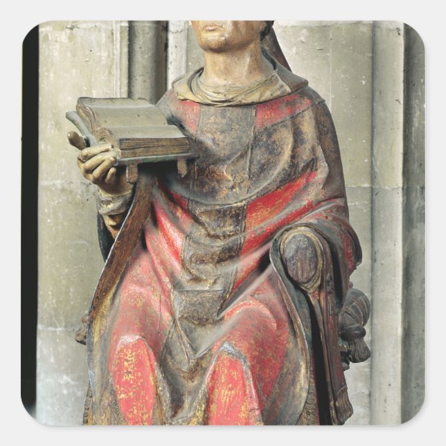 Pegatina Cuadrada Obispo de St. Germain de Auxerre (Anverso)