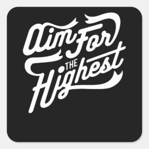 Pegatina Cuadrada Objetivo Para Lo Más Alto