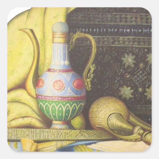 Pegatina Cuadrada Objetos encantadores de Egipto: Secretos de los fa (Anverso)