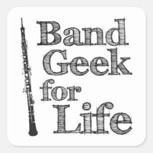 Pegatina Cuadrada Oboe Band Geek