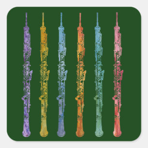 Pegatina Cuadrada Oboe Crayons