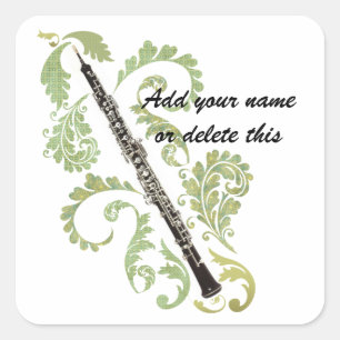 Pegatina Cuadrada Oboe y follaje
