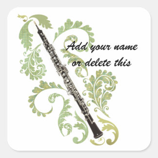 Pegatina Cuadrada Oboe y follaje