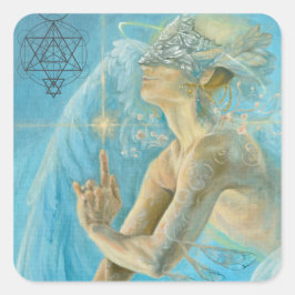 Pegatina Cuadrada Obra de arte de amor divina de Chamuel archangel
